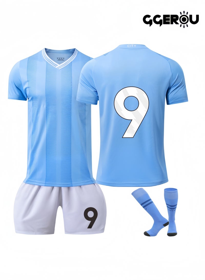 GGEROU Kids Football Jersey Set,No.9 Football Soccer Jersey, Football Soccer Jersey Tracksuits Kit for Kids Youth - Image 1